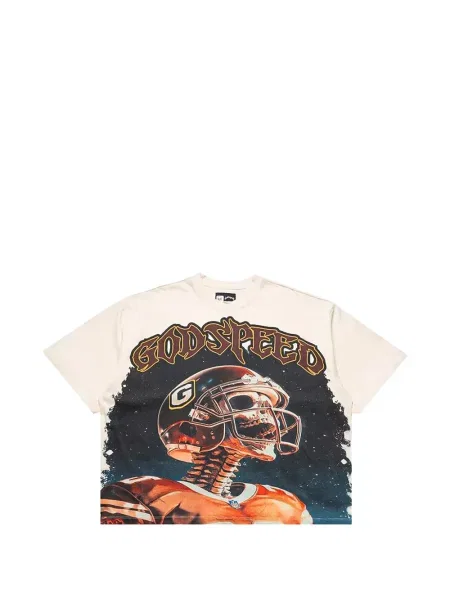 Tricou Godspeed cu imagine alb