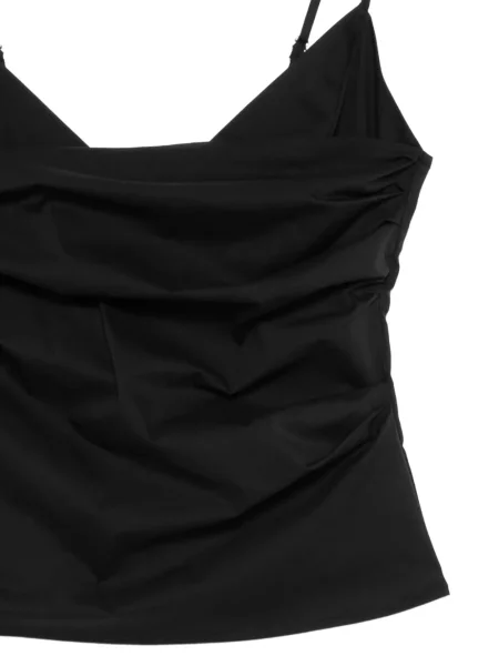 Bluzka Patrizia Pepe z dekoltem w serek drapowana czarna