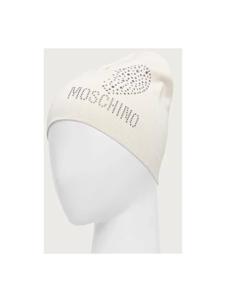 Moschino czapka wełniana beżowa