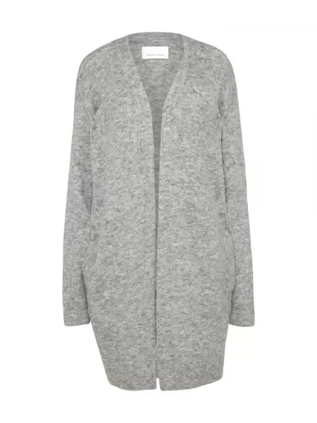 Samsøe Samsøe Kardigán Nor melírovaná sivá