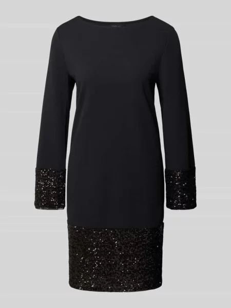 Sukienka mini o kroju relaxed fit z cekinami S.oliver Black Label czarna