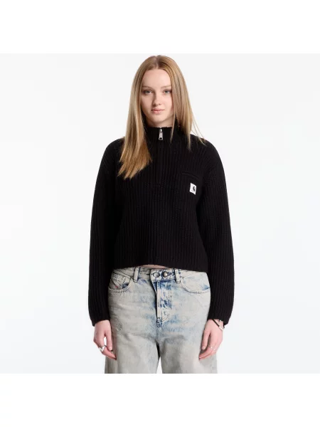 Pulover Carhartt WIP W Detroit Half Zip Sweater Black S negru