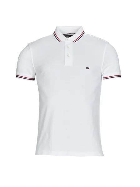 TOMMY HILFIGER Majica tamno plava / karmin crvena / bijela bež