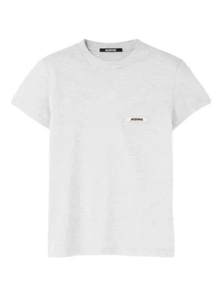 Tricou Jacquemus cu broderie gri