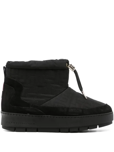 Botine Tommy Hilfiger cu platformă din jacard negru