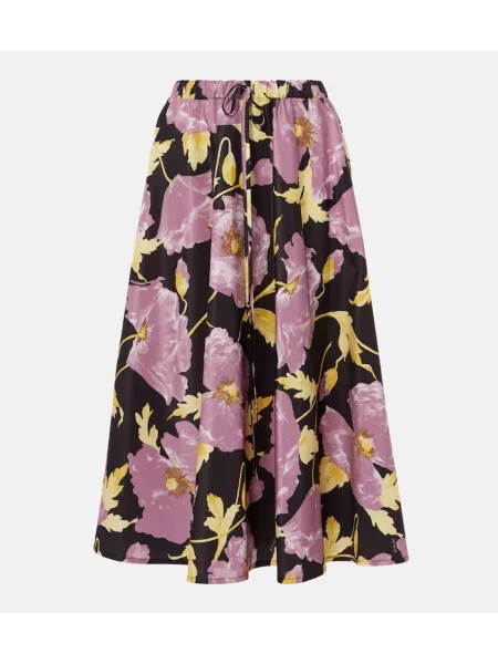 Spódnica midi La Doublej w kwiatki do kolan