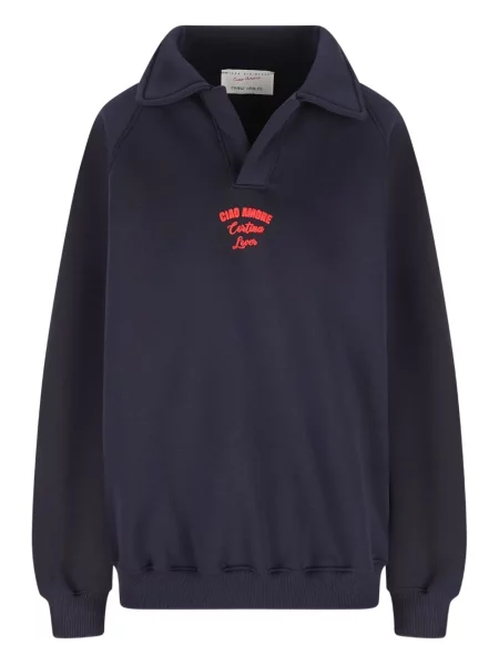 Polo Giada Benincasa cu broderie albastru