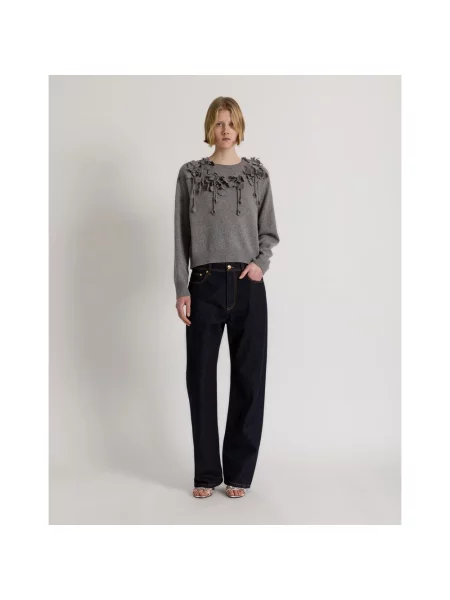 Sweter Alberta Ferretti wełniany szary