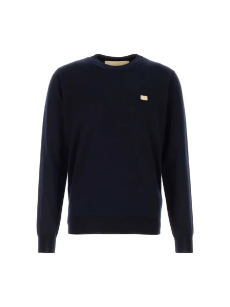 Sweter Valentino wełniany z długim rękawem niebieski