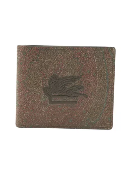 Portfel Etro z wzorem paisley brązowy