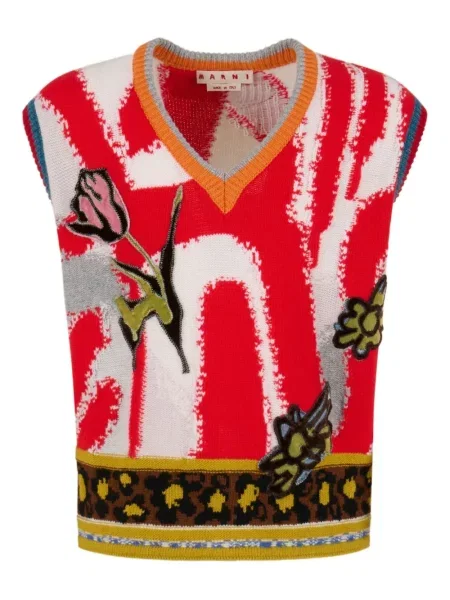 Pulover Marni fără mâneci alb