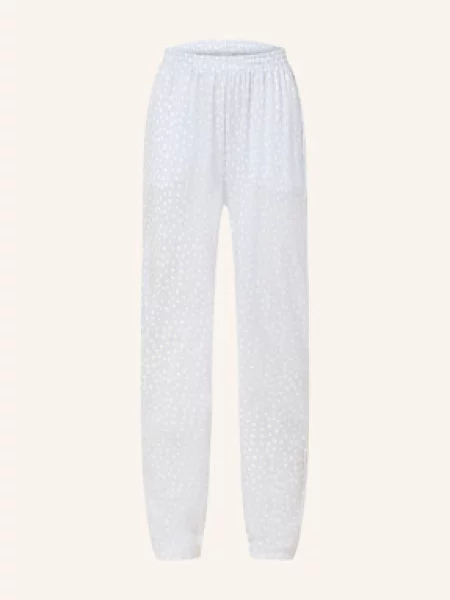 CALIDA Pyžamové kalhoty světlemodrá / offwhite bílé