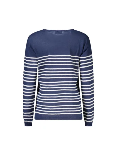 Lniany top North Sails z paskiem niebieski