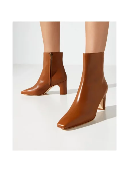 Botki Manolo Blahnik skórzane brązowe