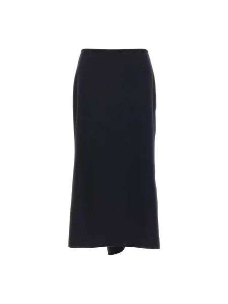 Spódnica Victoria Beckham wełniana z rozcieciem niebieska