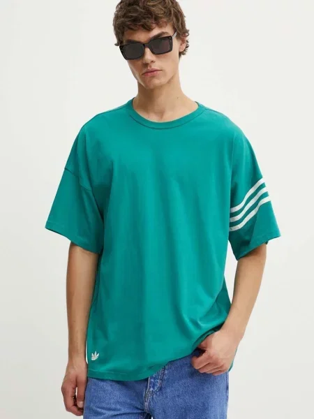Тениска adidas Originals тюркоазено с апликация