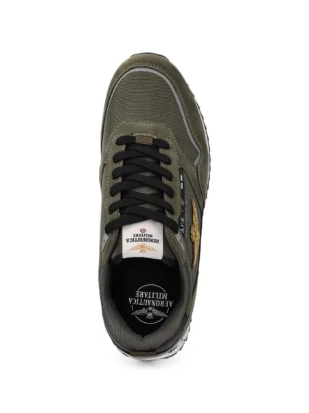 Sneakers Aeronautica Militare με κορδόνια με απλικέ με δαντέλα πράσινο