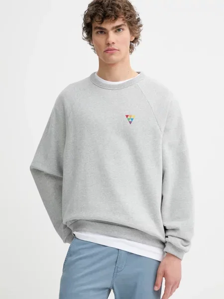 Bombažen pulover Levi's PRIDE RELAXED CREW siva