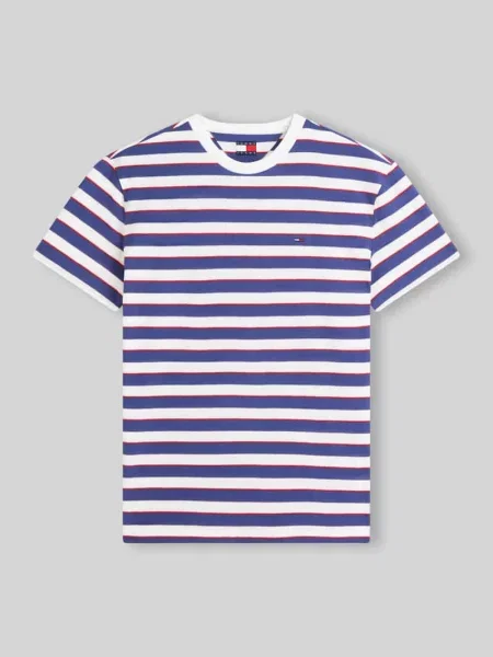 T-shirt o kroju regular fit z czystej bawełny Tommy Jeans niebieska