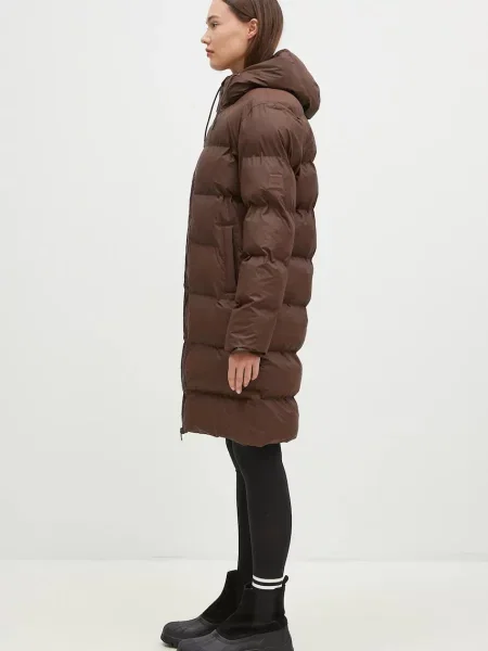Rains geacă de ploaie Alta Longer Puffer Jacket de iarnă maro