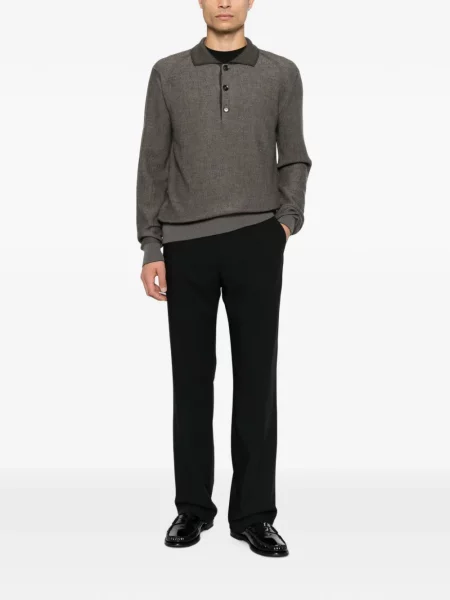 Lung pulover Brioni tricotate gri
