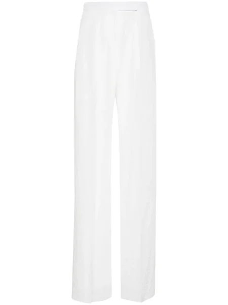 Pantaloni cu picior drept Max Mara alb