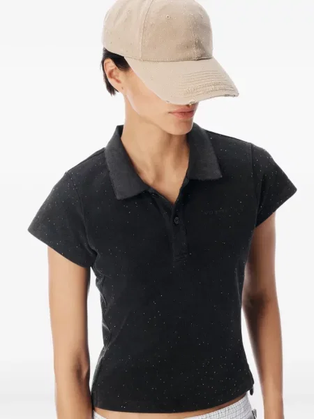 Tricou polo Alexander Wang negru