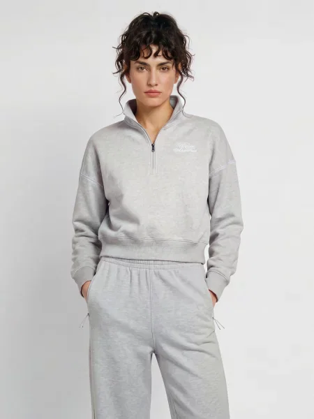 Under Armour Mikina S Límcem Troyer Ua Rival Fleece Script světle šedá