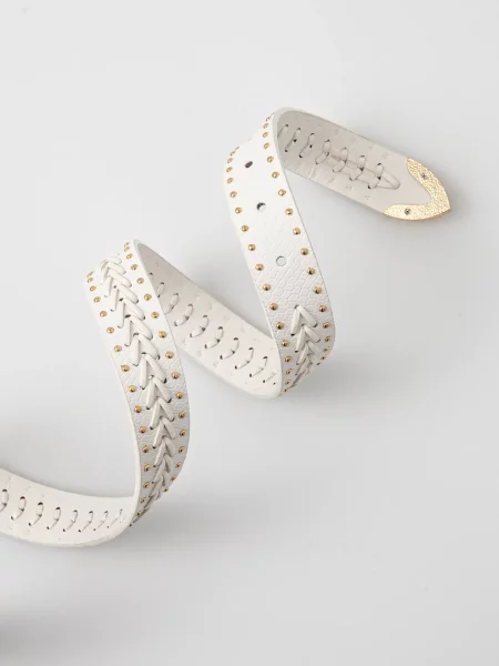 Ремінь Morgan з ремінцями бежевий