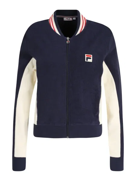 Olcsóbban. Női melegítőfelső FILA Settanta black iris/antique white. Méret: XS fehér
