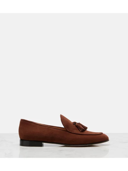 Pantofi loafer Gianvito Rossi din piele de căprioară maro