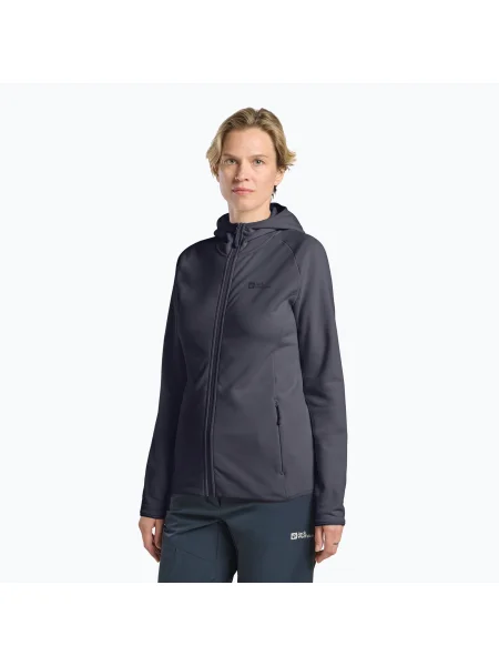 Jack Wolfskin дамски суитшърт Baiselberg Hooded FZ graphite сиво