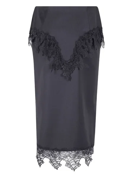 Fustă tip creion Blumarine din dantelă până la genunchi negru