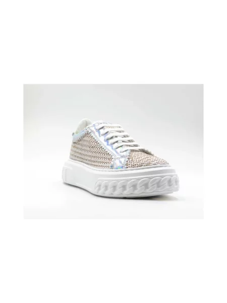 Sneakersy Casadei skórzane beżowe