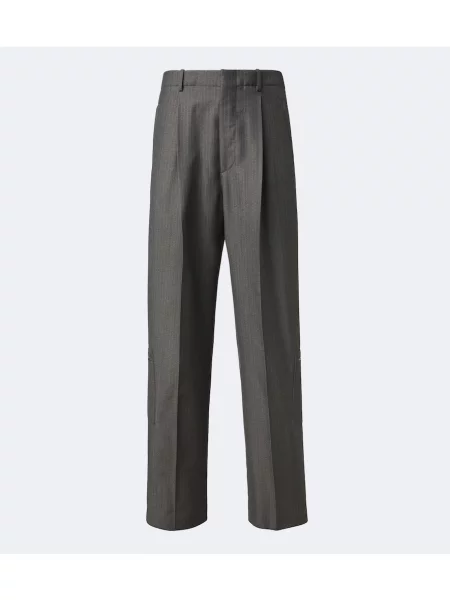 Pantaloni Bottega Veneta de lână gri