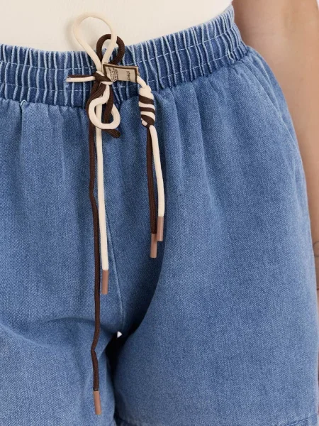 Pantaloni scurți din denim Italy Moda cu talie înaltă