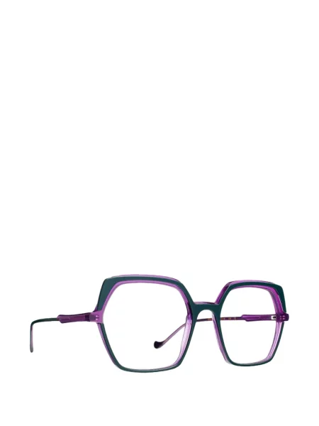 Ochelari de soare Caroline Abram cu imprimeu geometric verde