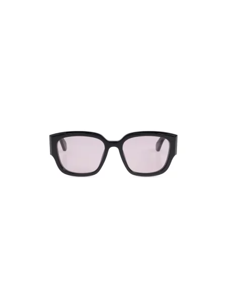 Lniane okulary przeciwsłoneczne Alexander Mcqueen czarne