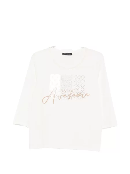 Tricou Betty Barclay cu imagine cu mâneci trei sferturi alb