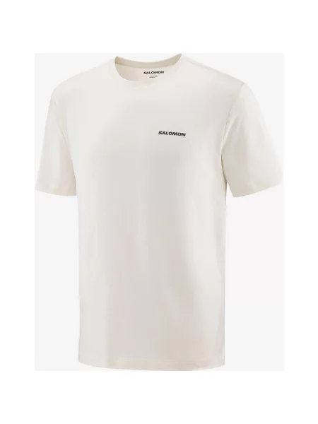 Koszulka salomon chest logo regular krótki rękaw kremowy S biały