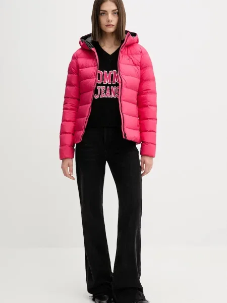 Tommy Jeans geacă de puf roz