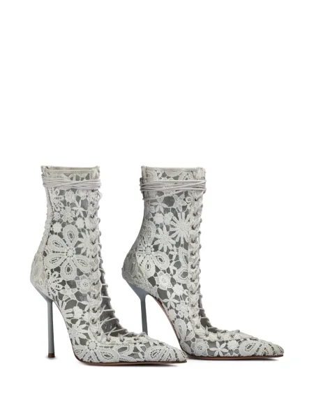 Cizme scurte Le Silla cu model floral alb