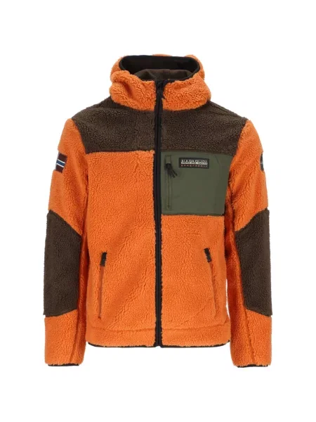 Pulover Napapijri din fleece portocaliu