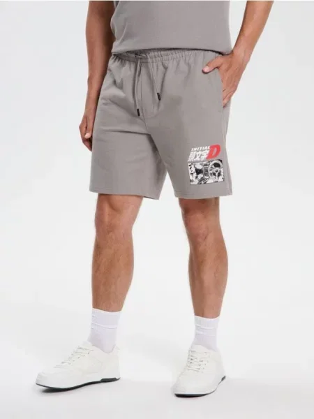 Sinsay Kraťasy s potiskem šedá