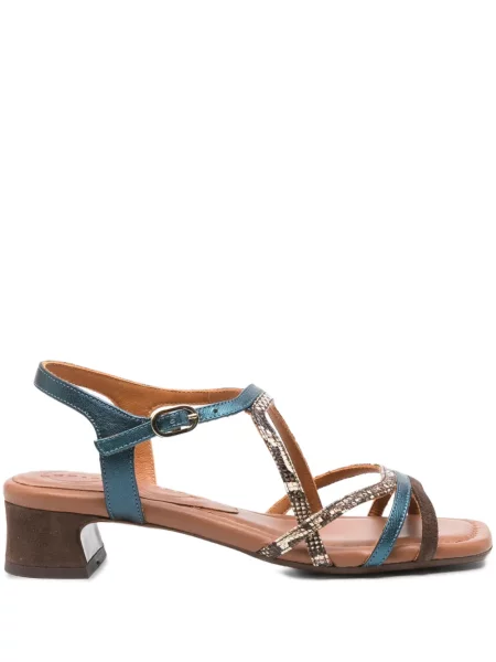 Sandale Chie Mihara din piele cu model piele de șarpe maro