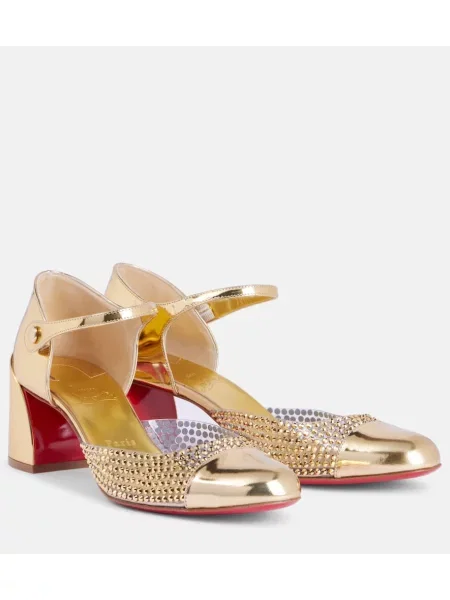 Pantofi cu toc Christian Louboutin din piele auriu