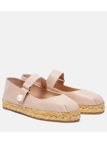 Kožené espadrilky Jimmy Choo růžové