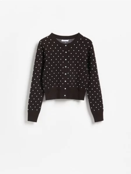 Reserved Cardigan cu adaos de maro-închis maro
