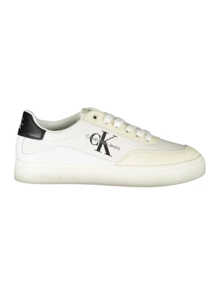 Trampki Calvin Klein Jeans skórzane eleganckie białe