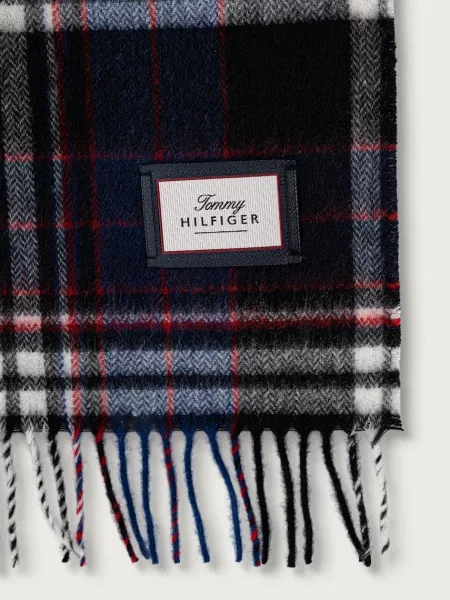 TOMMY HILFIGER Fular bleumarin / roșu alb negru